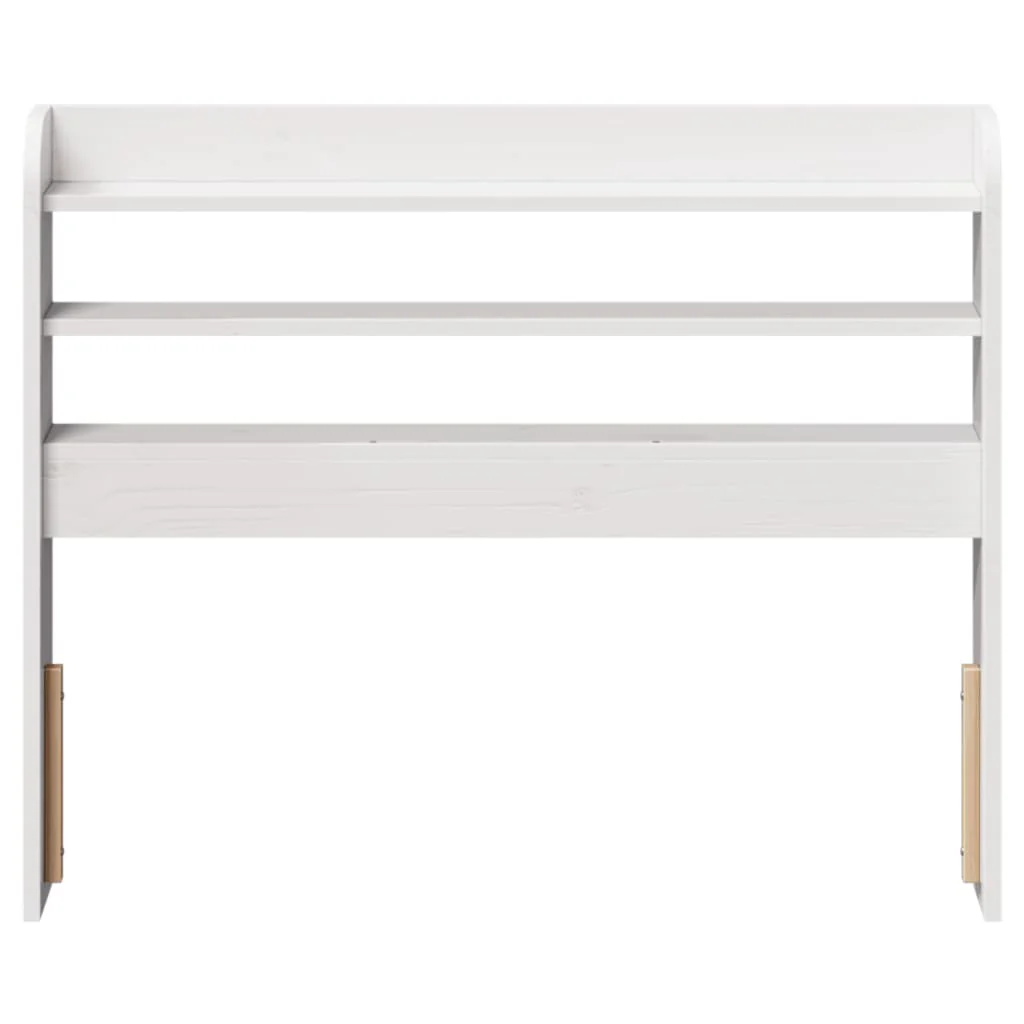 sengegavl med hylder 75 cm massivt fyrretræ hvid - Image 3