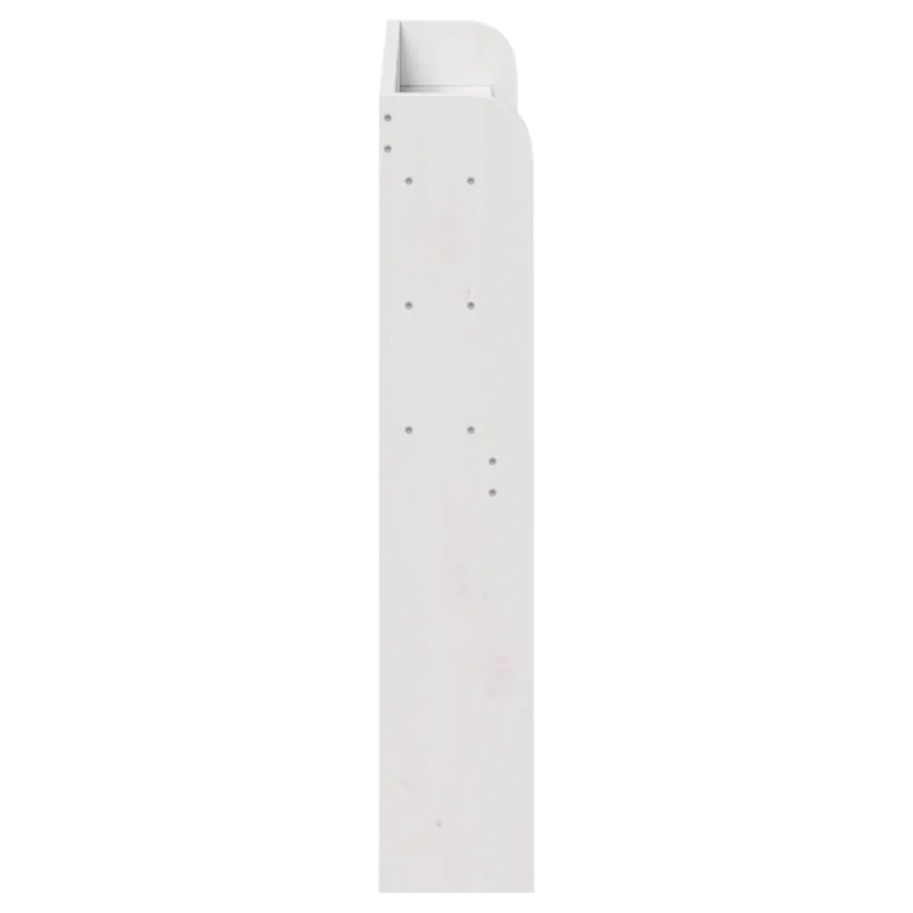sengegavl med hylder 90 cm massivt fyrretræ hvid - Image 4