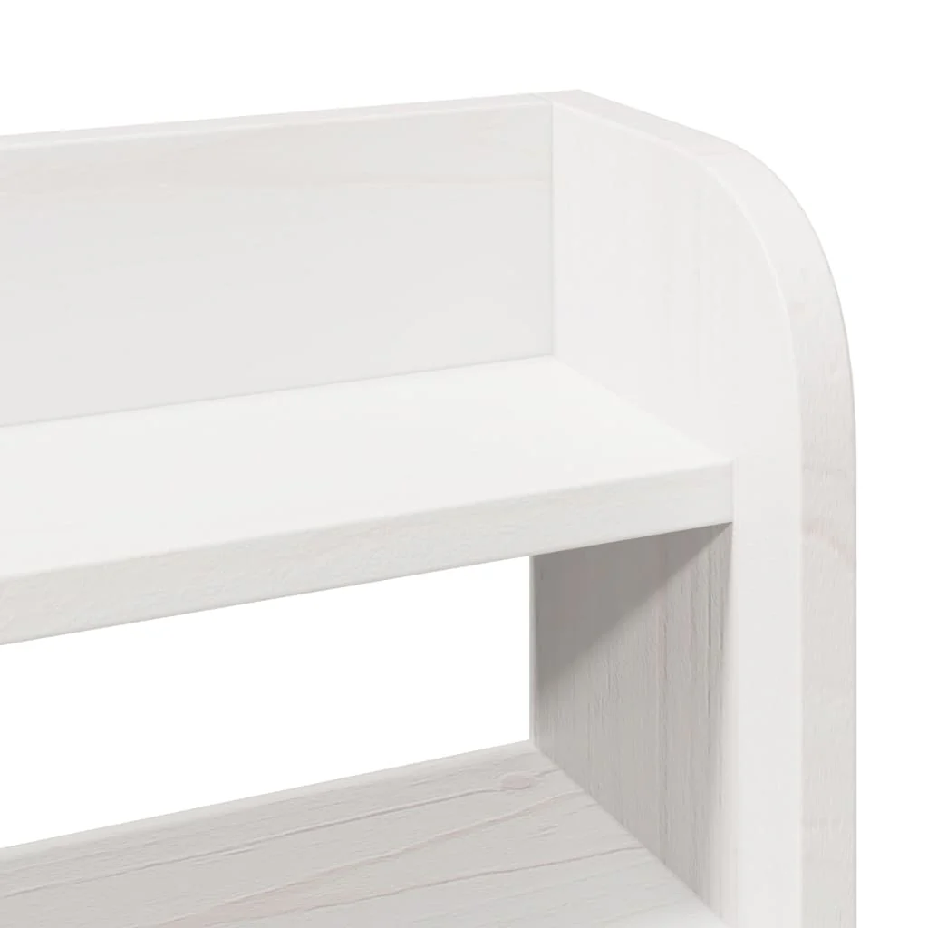 sengegavl med hylder 90 cm massivt fyrretræ hvid - Image 7