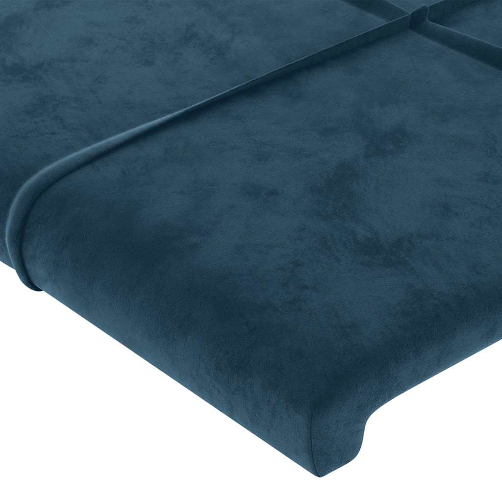 sengegavl med kanter 103x16x78/88 cm fløjl mørkeblå - Image 5