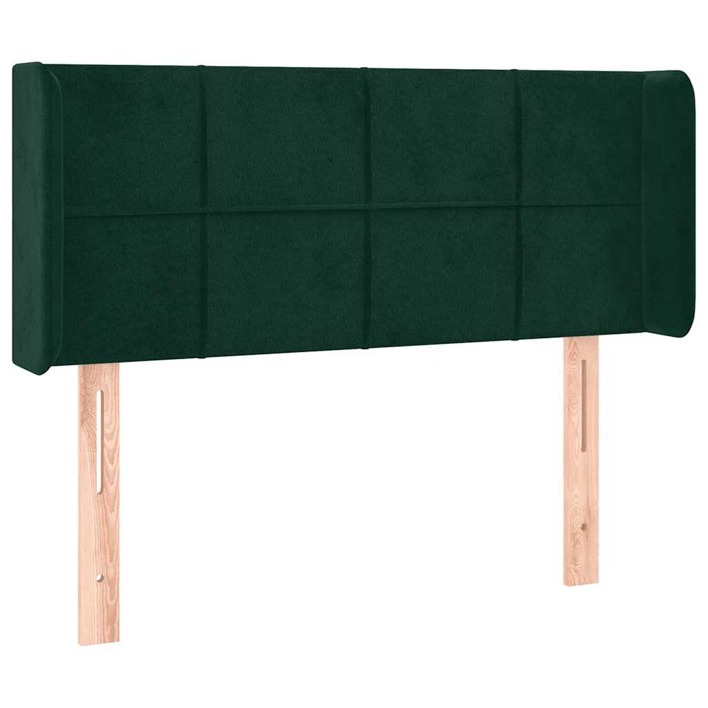 sengegavl med kanter 103x16x78/88 cm fløjl mørkegrøn - Image 2