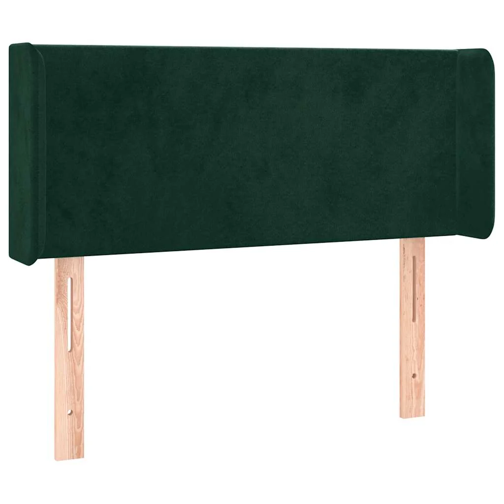 sengegavl med kanter 103x16x78/88 cm fløjl mørkegrøn - Image 2