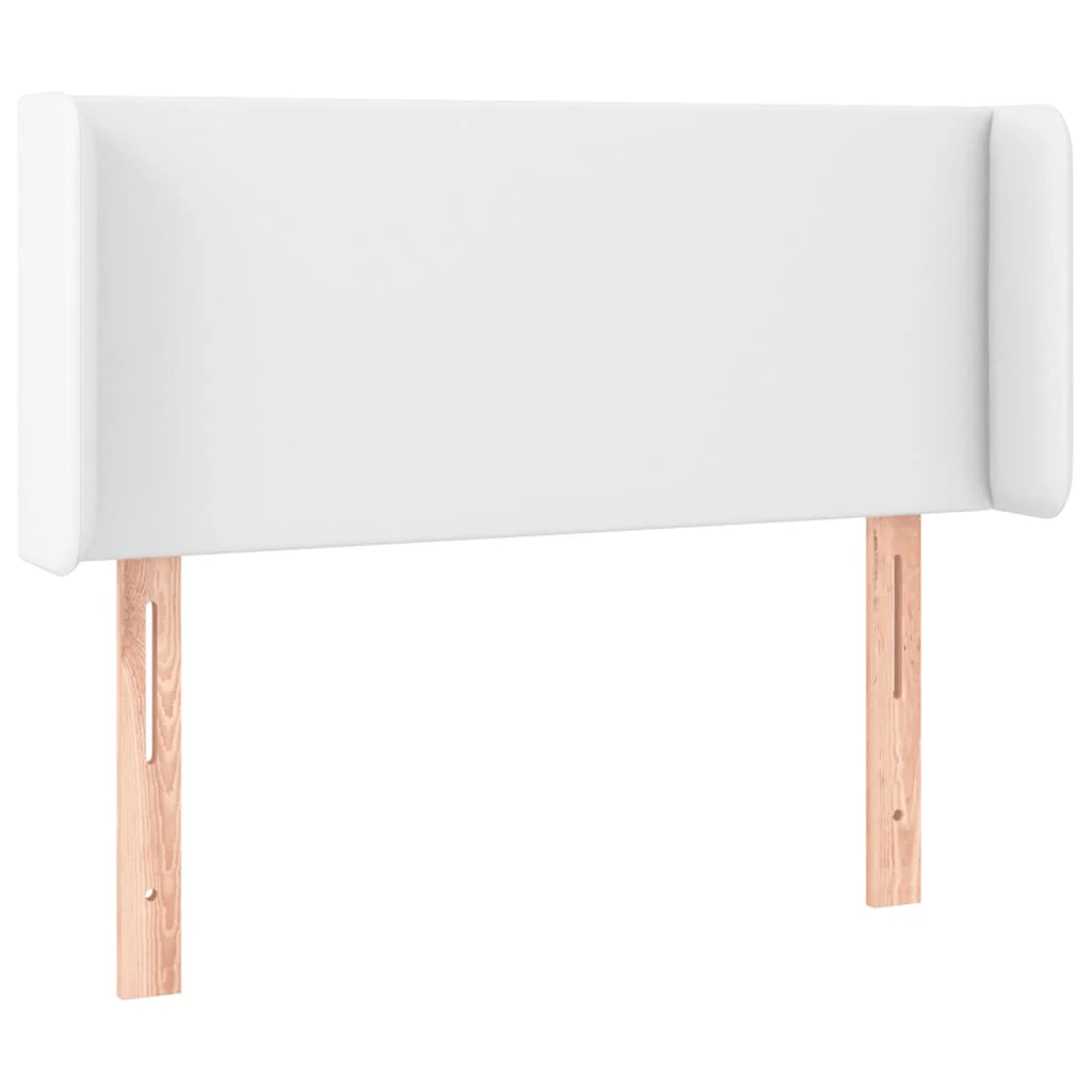 sengegavl med kanter 103x16x78/88 cm kunstlæder hvid - Image 2