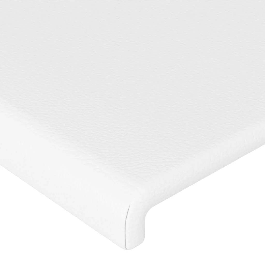 sengegavl med kanter 103x16x78/88 cm kunstlæder hvid - Image 5