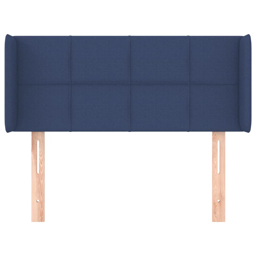 sengegavl med kanter 103x16x78/88 cm stof blå - Image 3