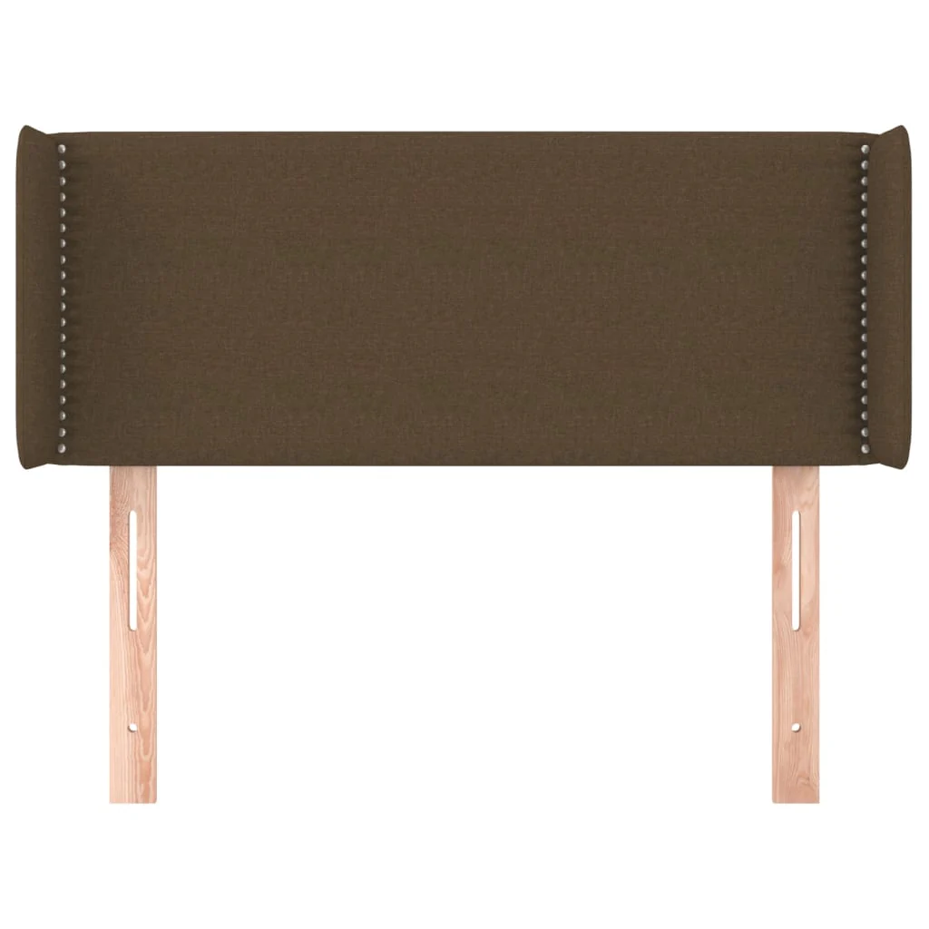 sengegavl med kanter 103x16x78/88 cm stof mørkebrun - Image 3