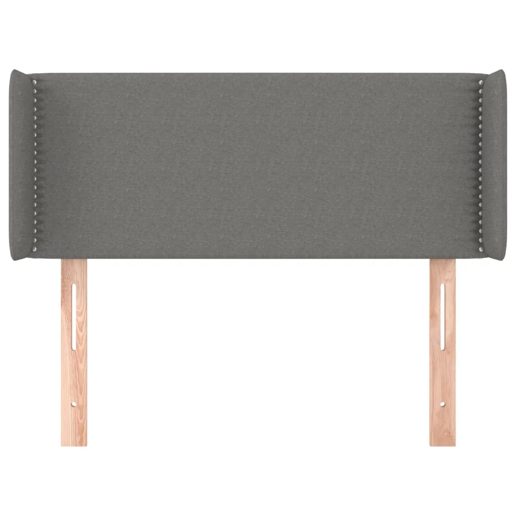 sengegavl med kanter 103x16x78/88 cm stof mørkegrå - Image 3