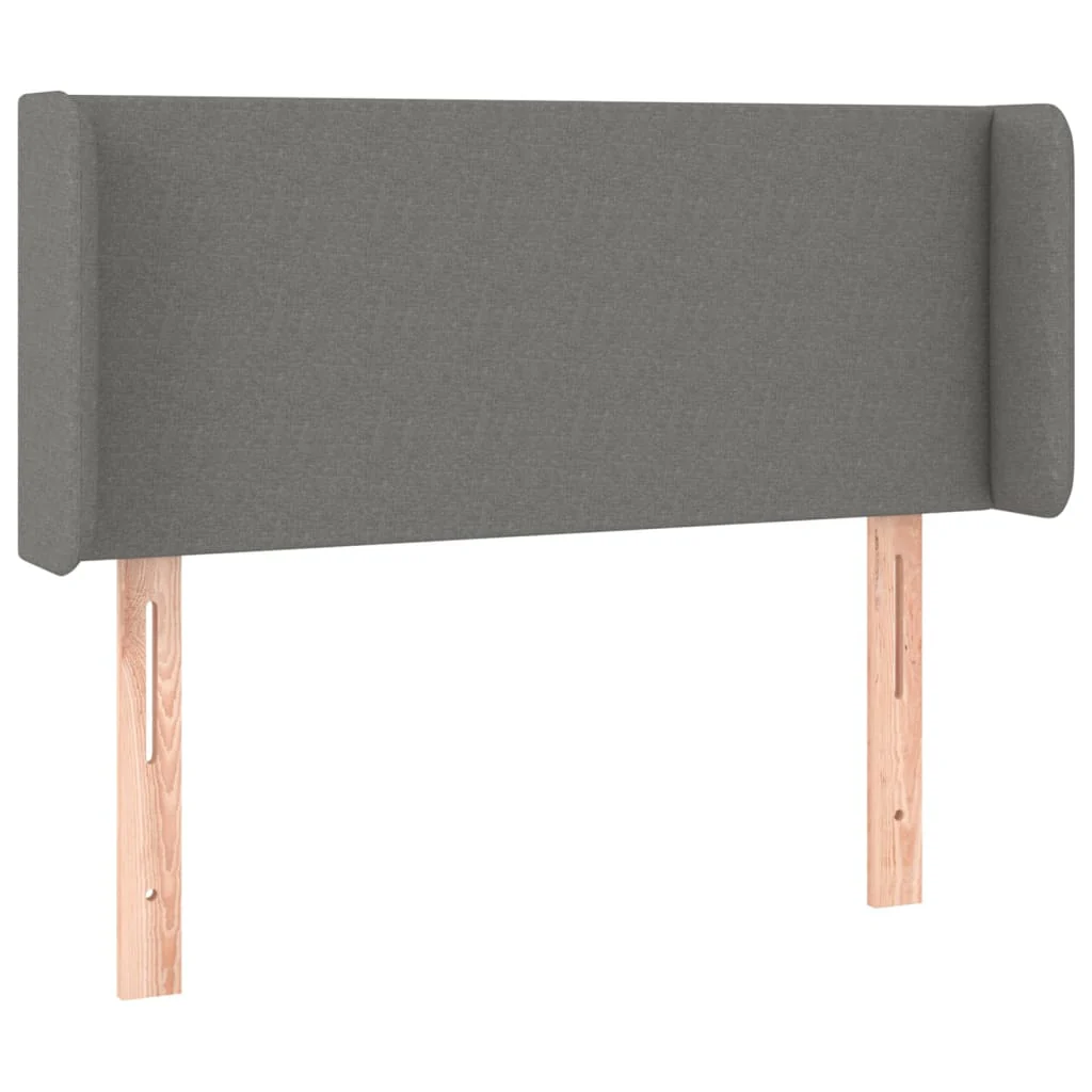 sengegavl med kanter 103x16x78/88 cm stof mørkegrå - Image 2