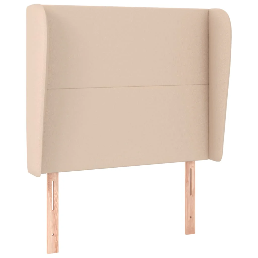 sengegavl med kanter 103x23x118/128 cm kunstlæder cappuccino - Image 2
