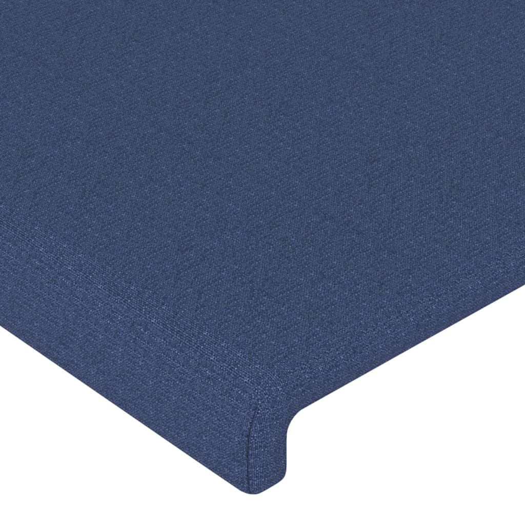 sengegavl med kanter 103x23x118/128 cm stof blå - Image 5