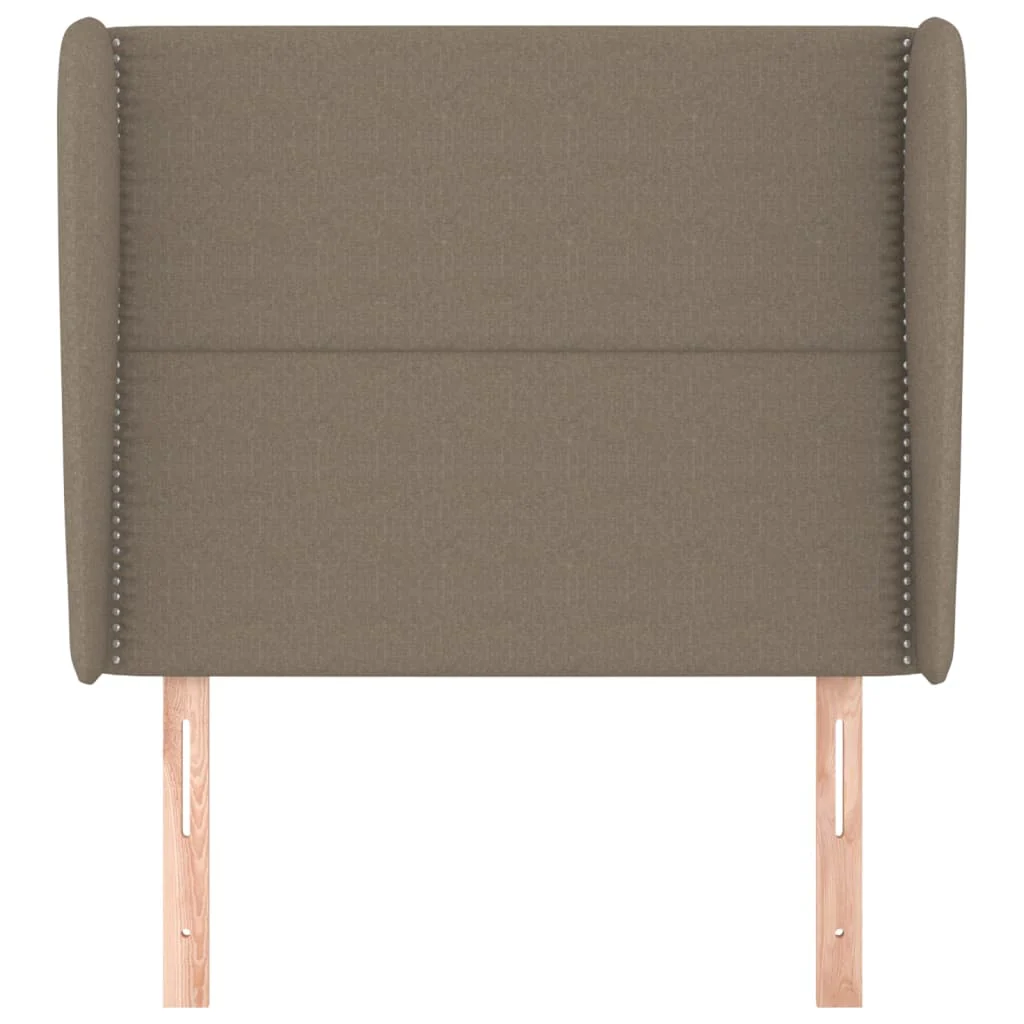 sengegavl med kanter 103x23x118/128 cm stof gråbrun - Image 3