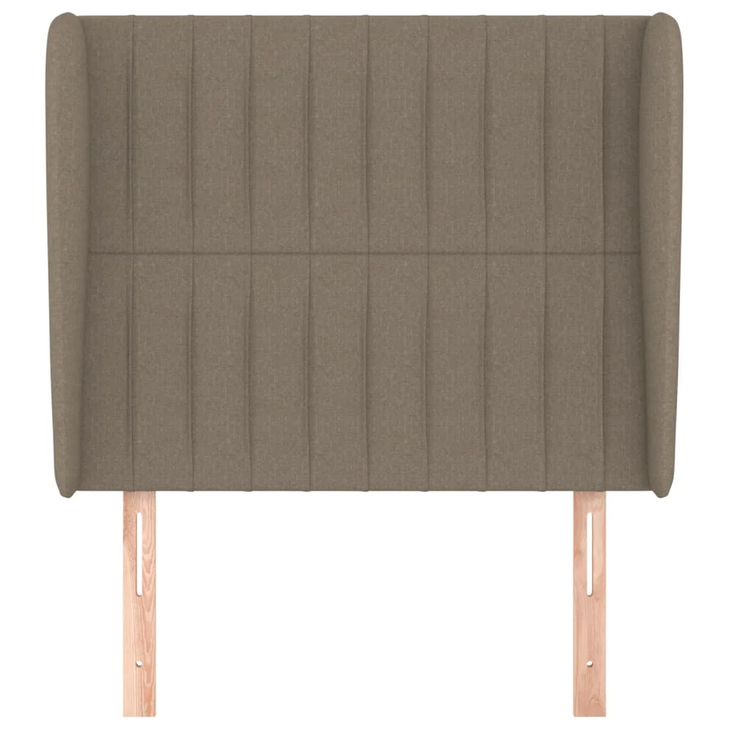 sengegavl med kanter 103x23x118/128 cm stof gråbrun - Image 3