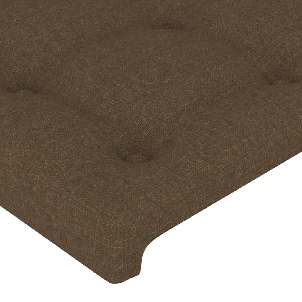 sengegavl med kanter 103x23x118/128 cm stof mørkebrun - Image 5