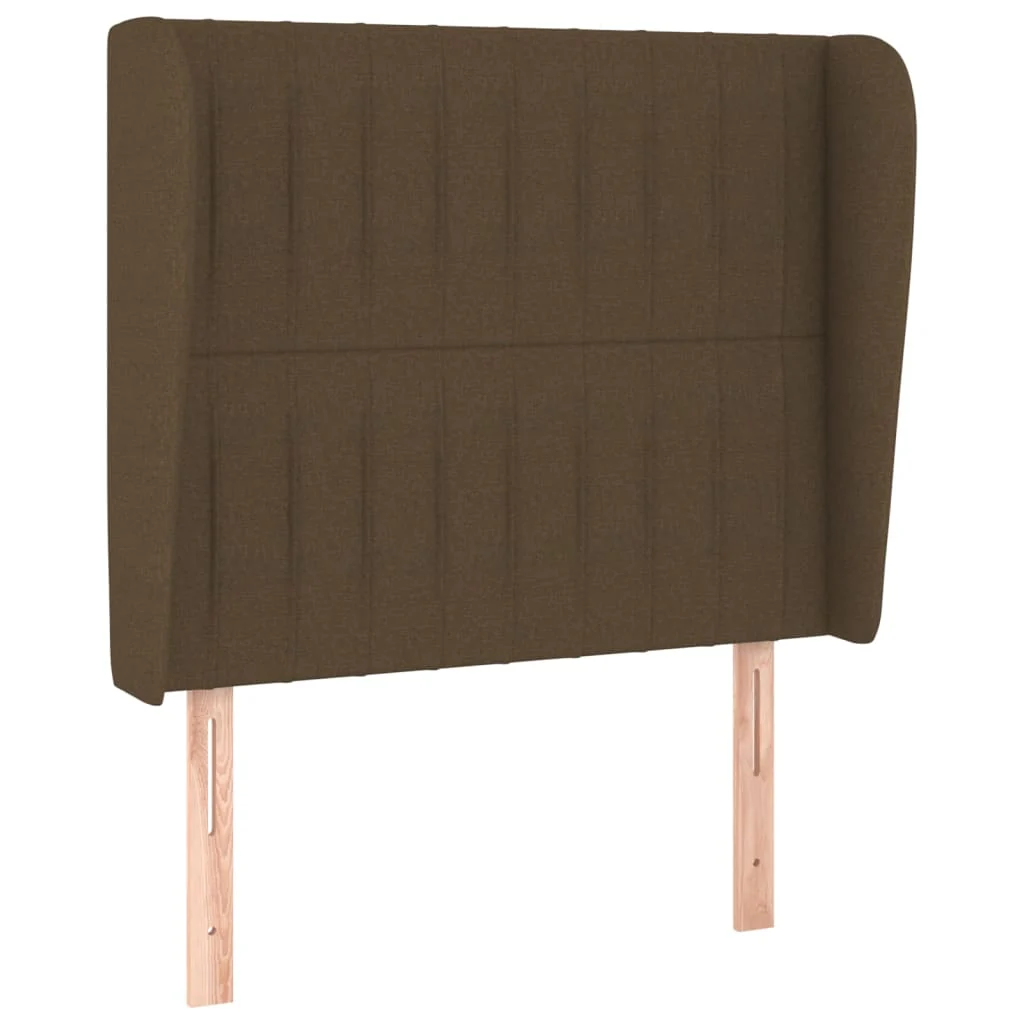sengegavl med kanter 103x23x118/128 cm stof mørkebrun - Image 2