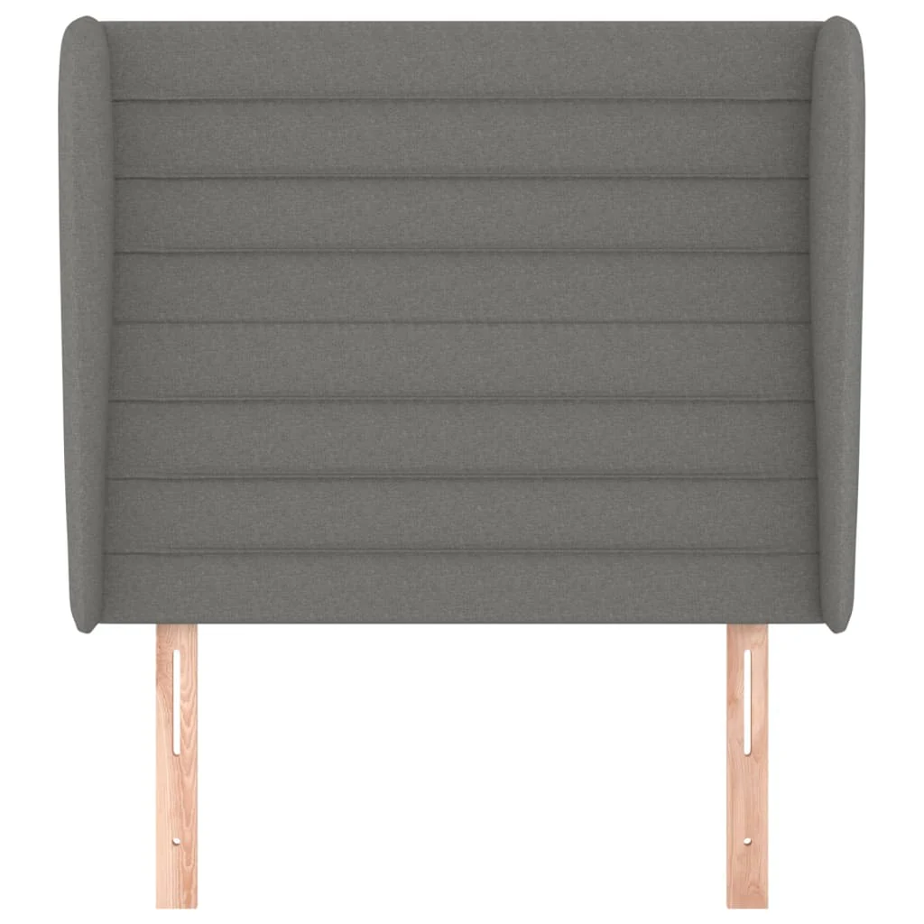 sengegavl med kanter 103x23x118/128 cm stof mørkegrå - Image 3