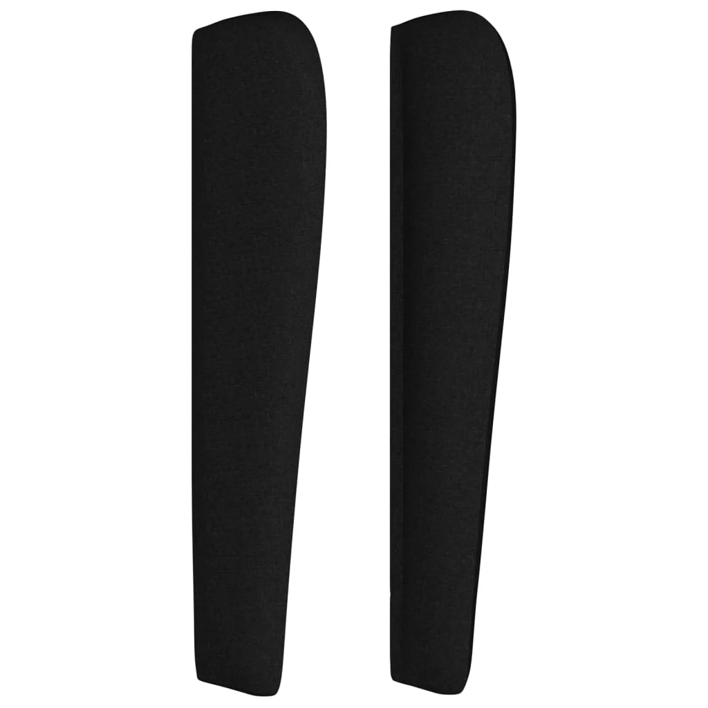 sengegavl med kanter 103x23x118/128 cm stof sort - Image 4