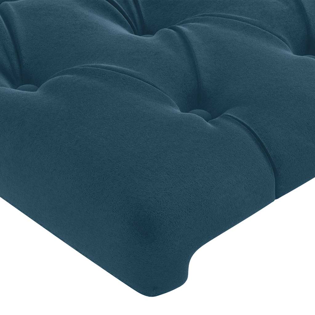 sengegavl med kanter 103x23x78/88 cm fløjl mørkeblå - Image 5
