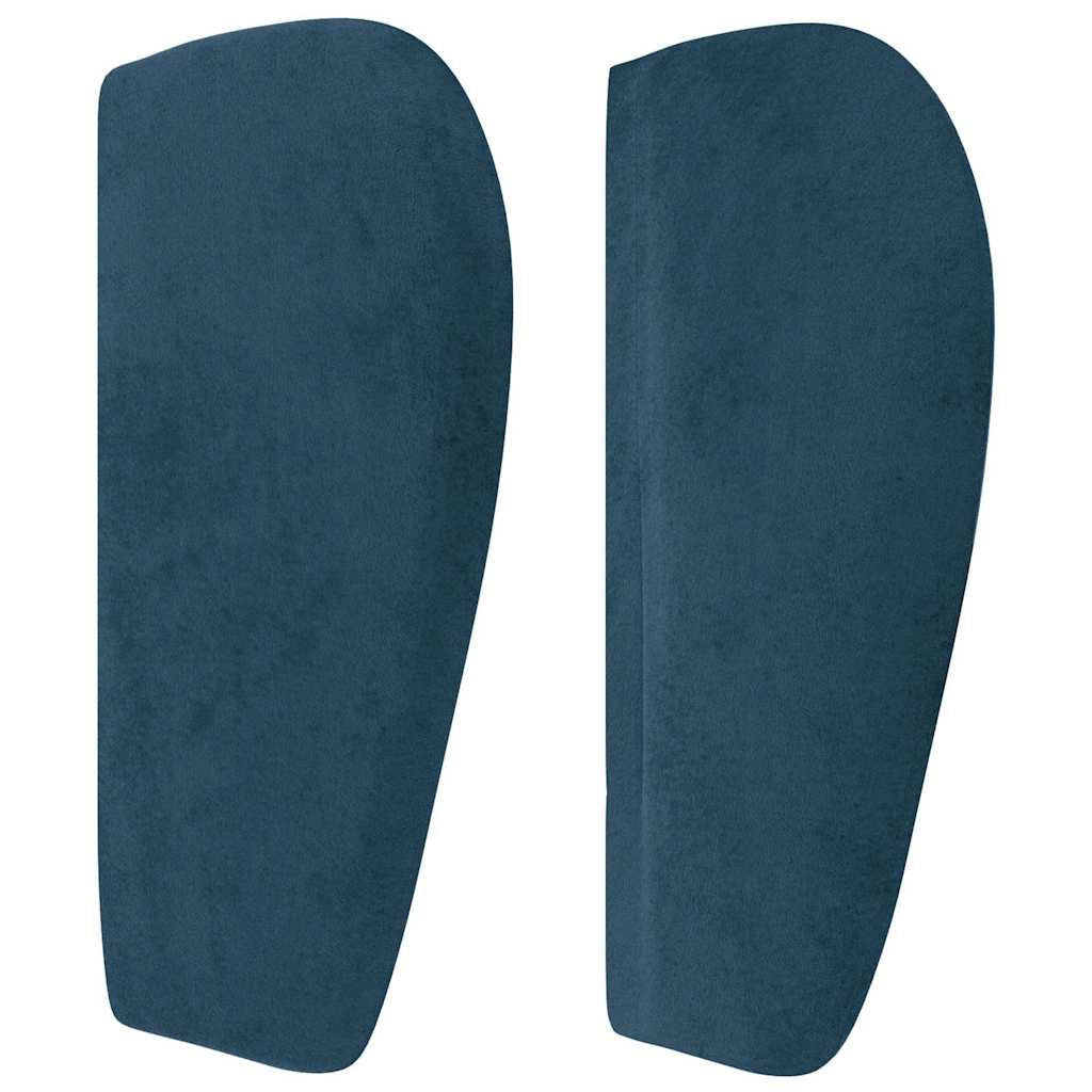 sengegavl med kanter 103x23x78/88 cm fløjl mørkeblå - Image 4