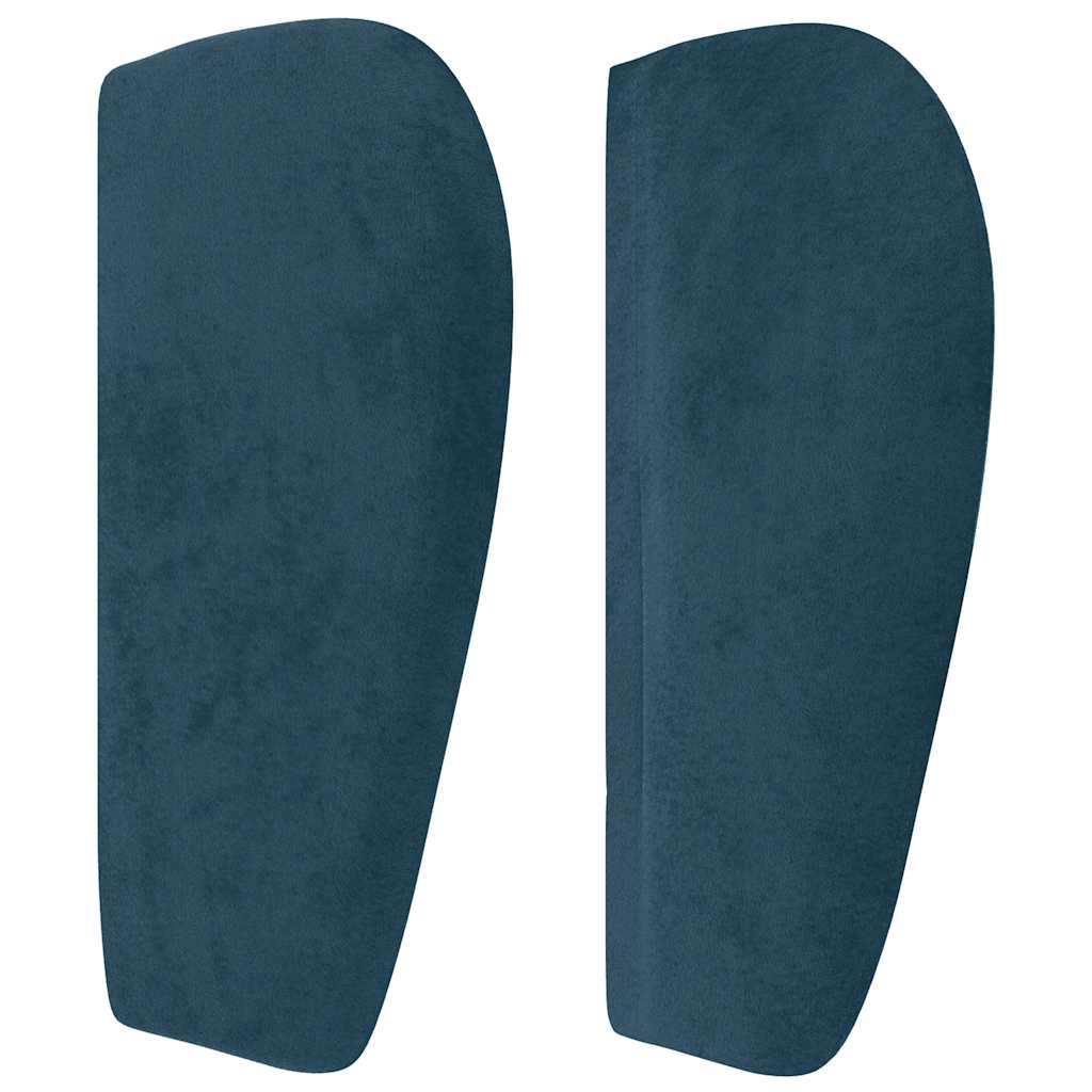 sengegavl med kanter 103x23x78/88 cm fløjl mørkeblå - Image 4