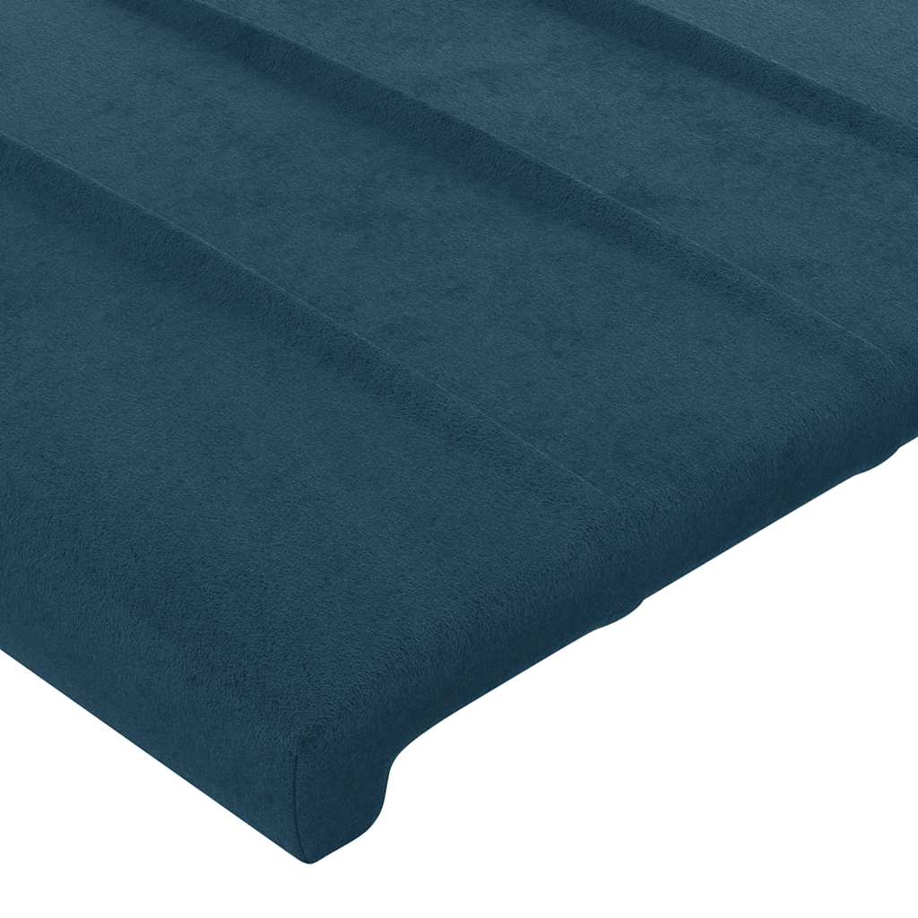 sengegavl med kanter 103x23x78/88 cm fløjl mørkeblå - Image 5