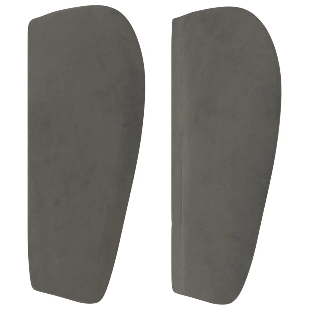 sengegavl med kanter 103x23x78/88 cm fløjl mørkegrå - Image 4