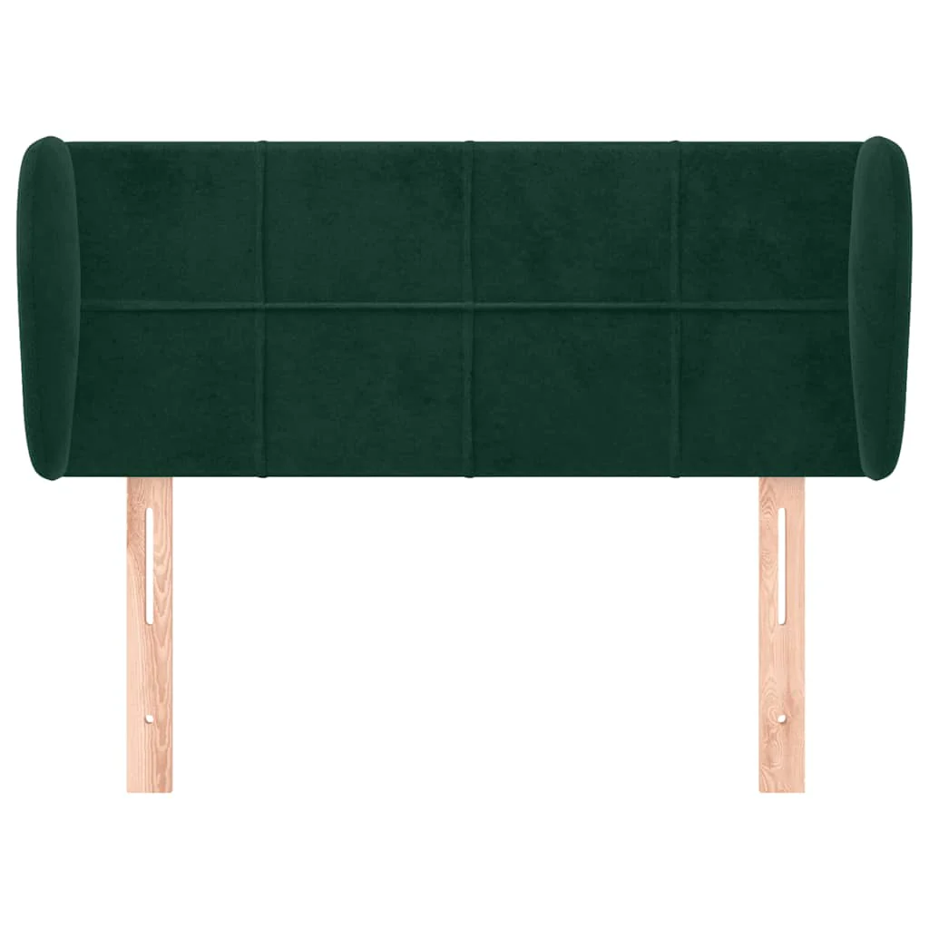 sengegavl med kanter 103x23x78/88 cm fløjl mørkegrøn - Image 3
