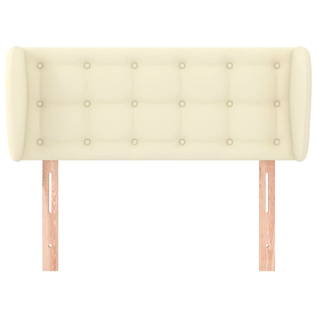 sengegavl med kanter 103x23x78/88 cm kunstlæder cremefarvet - Image 3