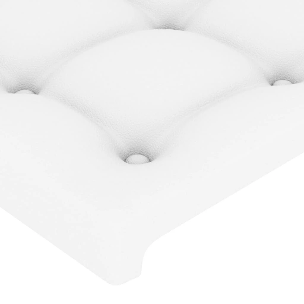 sengegavl med kanter 103x23x78/88 cm kunstlæder hvid - Image 5