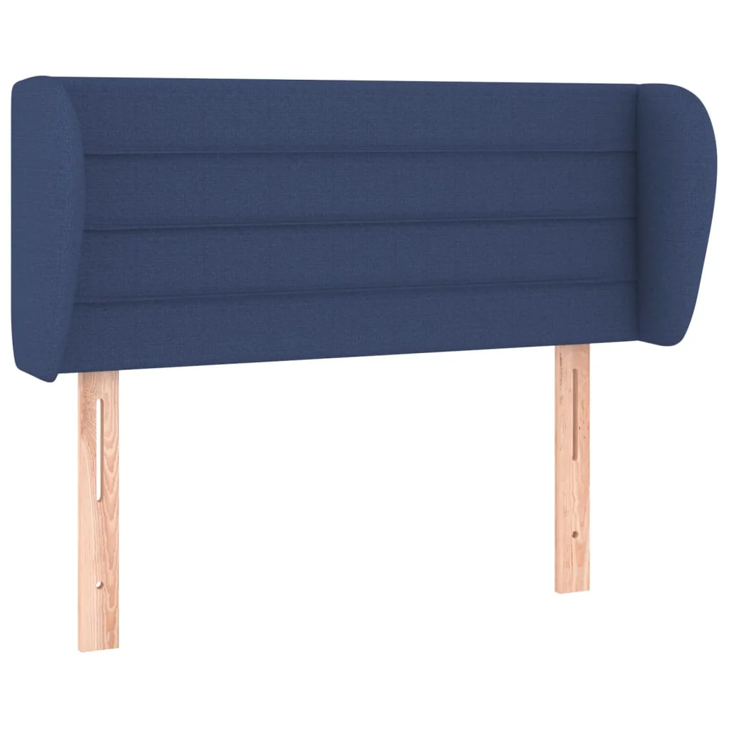 sengegavl med kanter 103x23x78/88 cm stof blå - Image 2