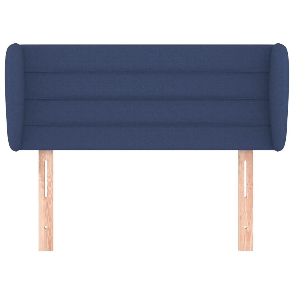sengegavl med kanter 103x23x78/88 cm stof blå - Image 3