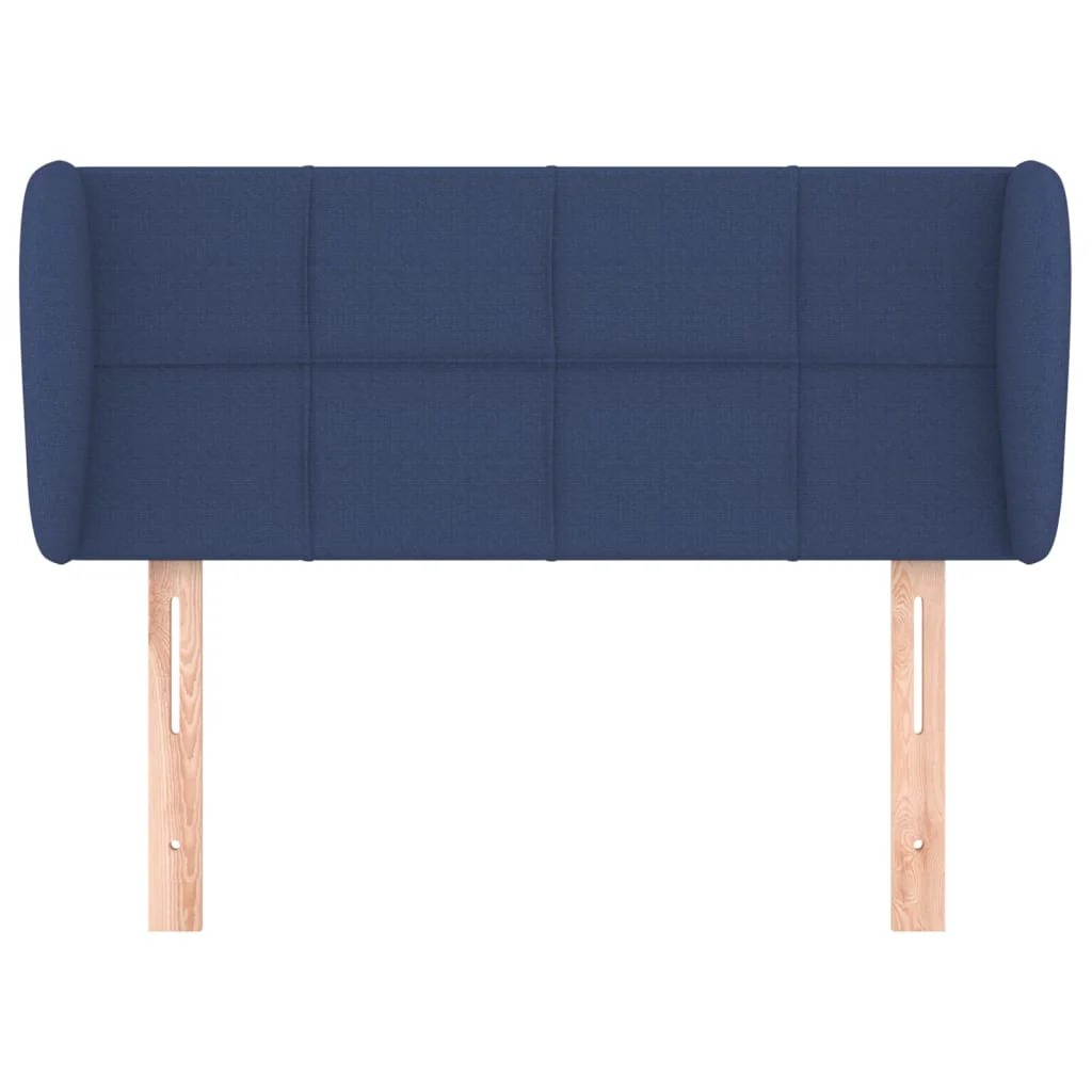 sengegavl med kanter 103x23x78/88 cm stof blå - Image 3
