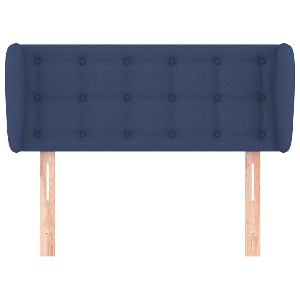 sengegavl med kanter 103x23x78/88 cm stof blå - Image 3