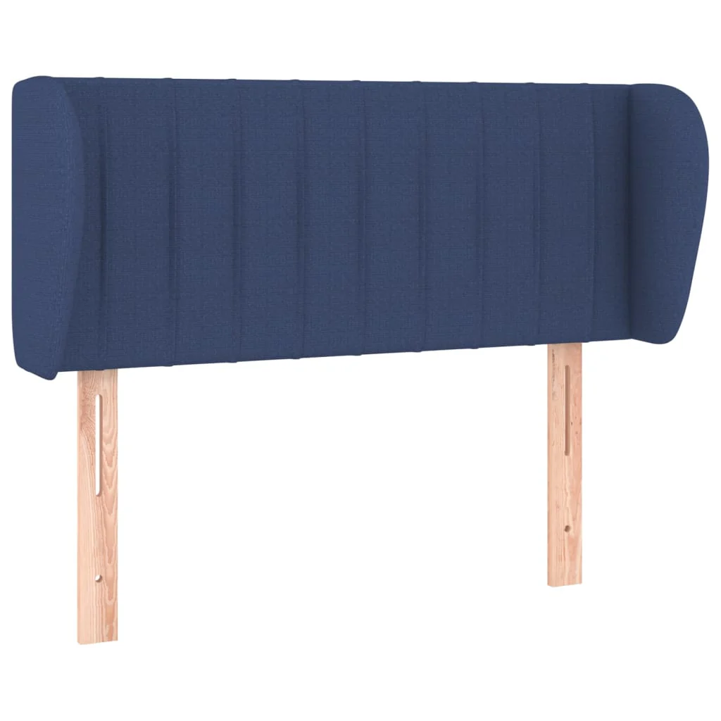 sengegavl med kanter 103x23x78/88 cm stof blå - Image 2