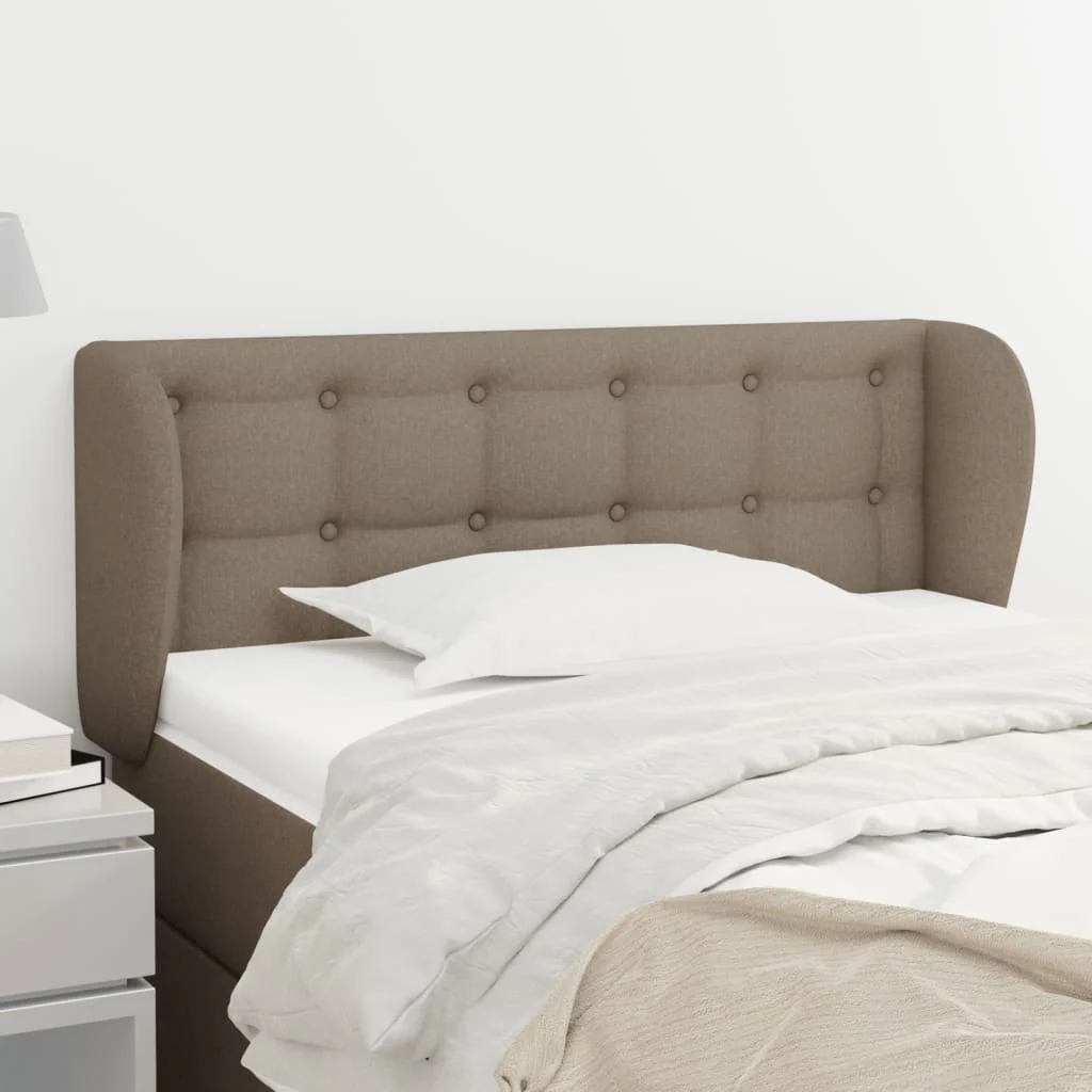 sengegavl med kanter 103x23x78/88 cm stof gråbrun