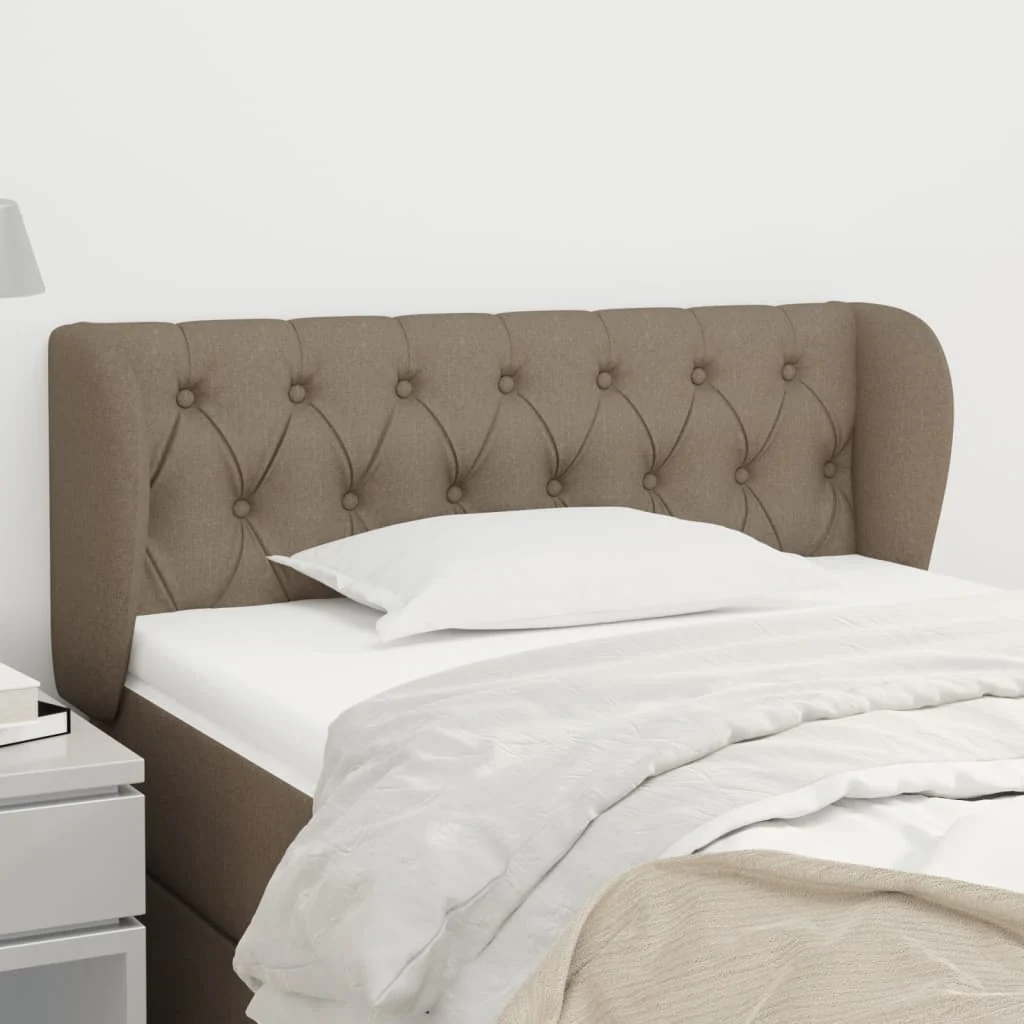sengegavl med kanter 103x23x78/88 cm stof gråbrun