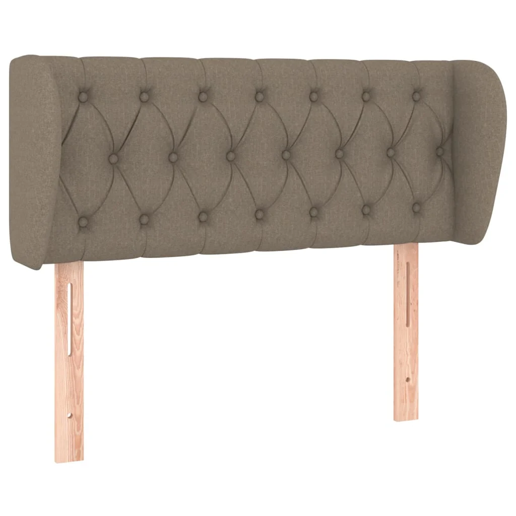 sengegavl med kanter 103x23x78/88 cm stof gråbrun - Image 2