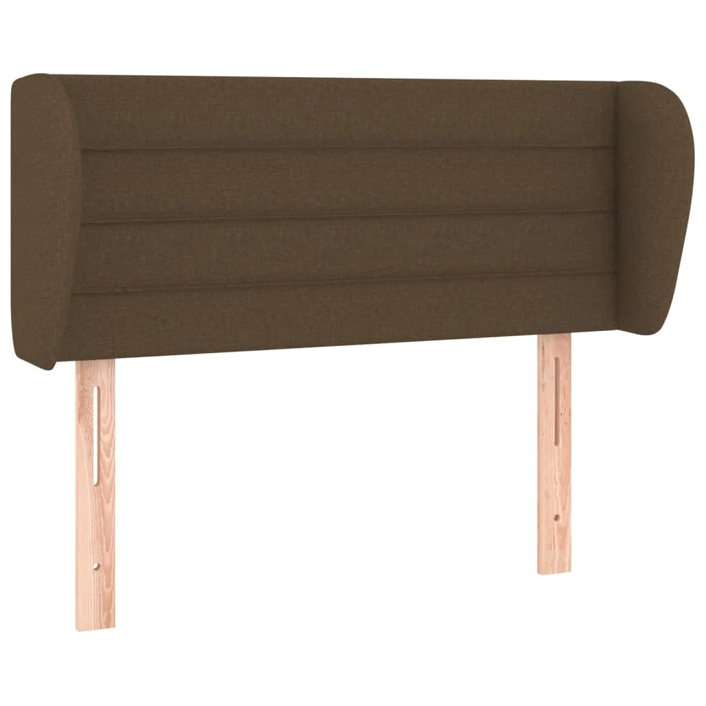 sengegavl med kanter 103x23x78/88 cm stof mørkebrun - Image 2