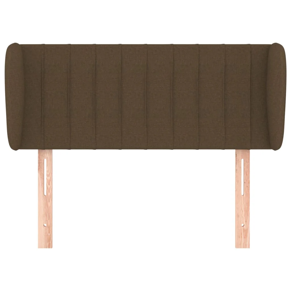 sengegavl med kanter 103x23x78/88 cm stof mørkebrun - Image 3