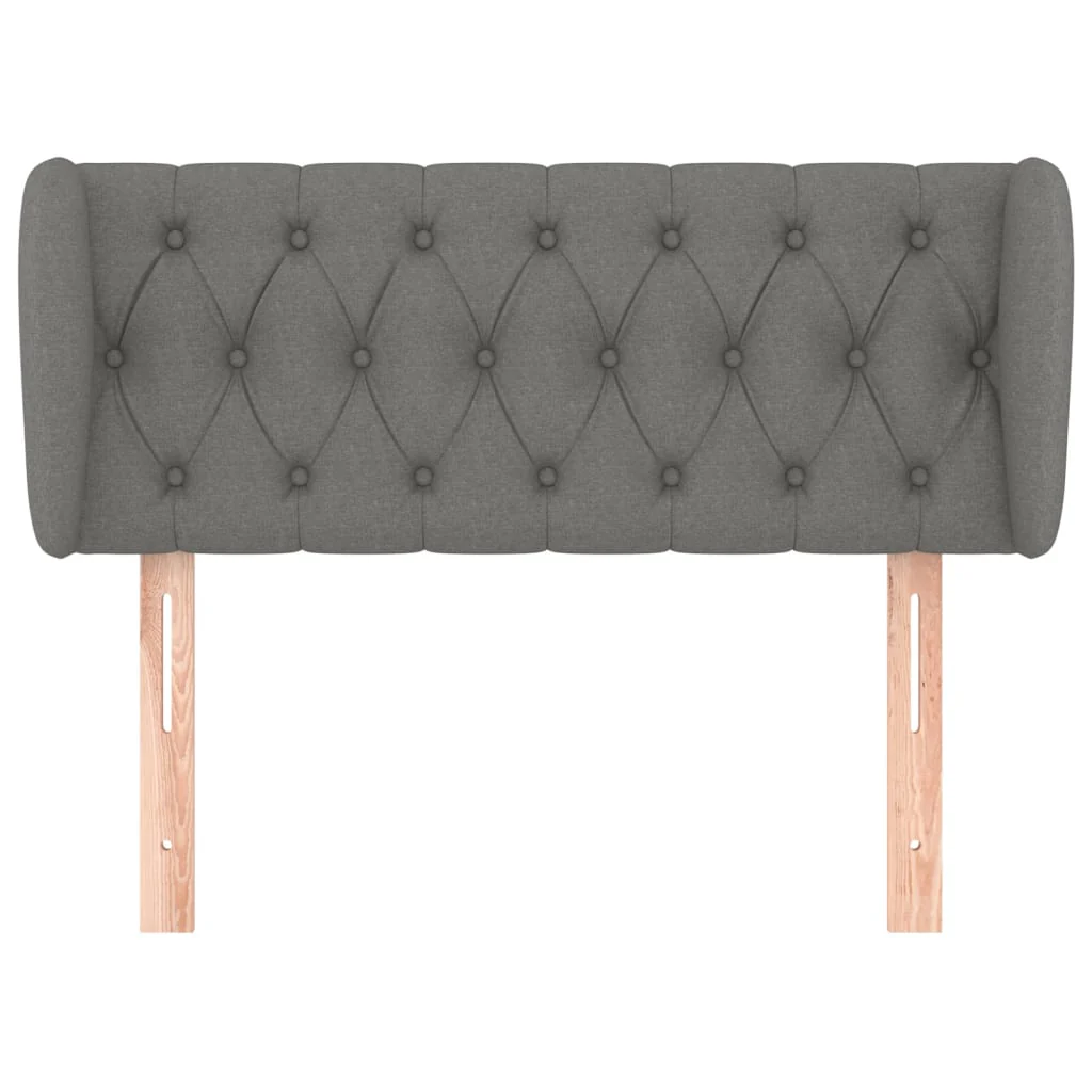 sengegavl med kanter 103x23x78/88 cm stof mørkegrå - Image 3