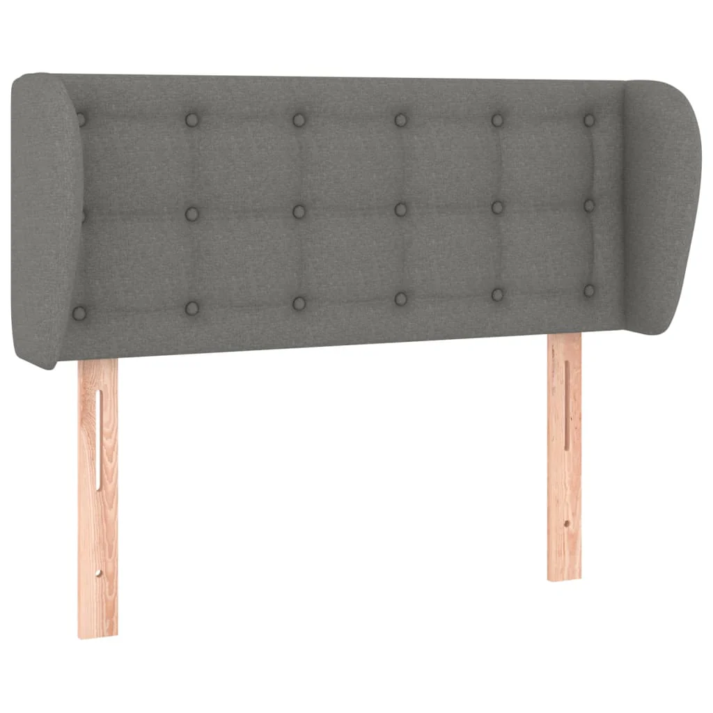 sengegavl med kanter 103x23x78/88 cm stof mørkegrå - Image 2