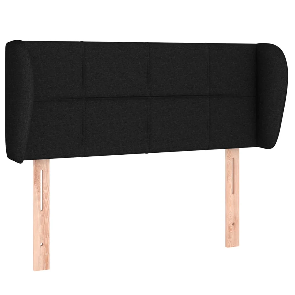 sengegavl med kanter 103x23x78/88 cm stof sort - Image 2