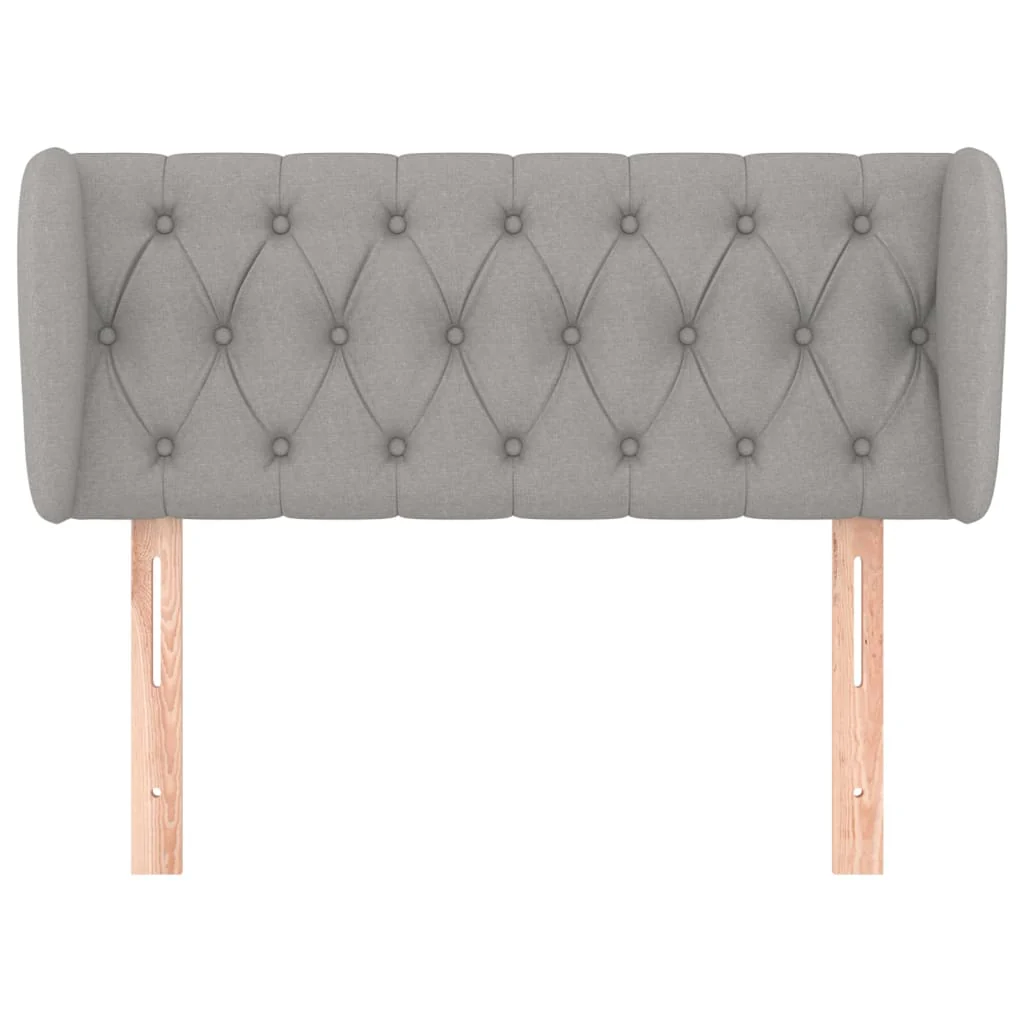 sengegavl med kanter 103x23x78/88cm stof lysegrå - Image 3