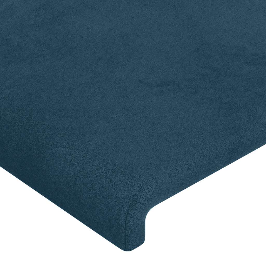 sengegavl med kanter 147x16x78/88 cm fløjl mørkeblå - Image 5