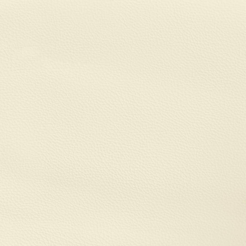 sengegavl med kanter 147x16x78/88 cm kunstlæder cremefarvet - Image 6