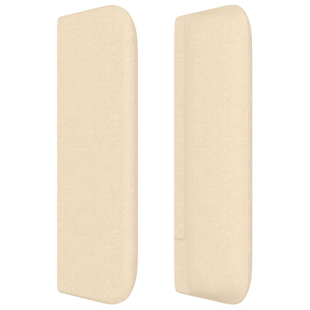 sengegavl med kanter 147x16x78/88 cm stof cremefarvet - Image 4