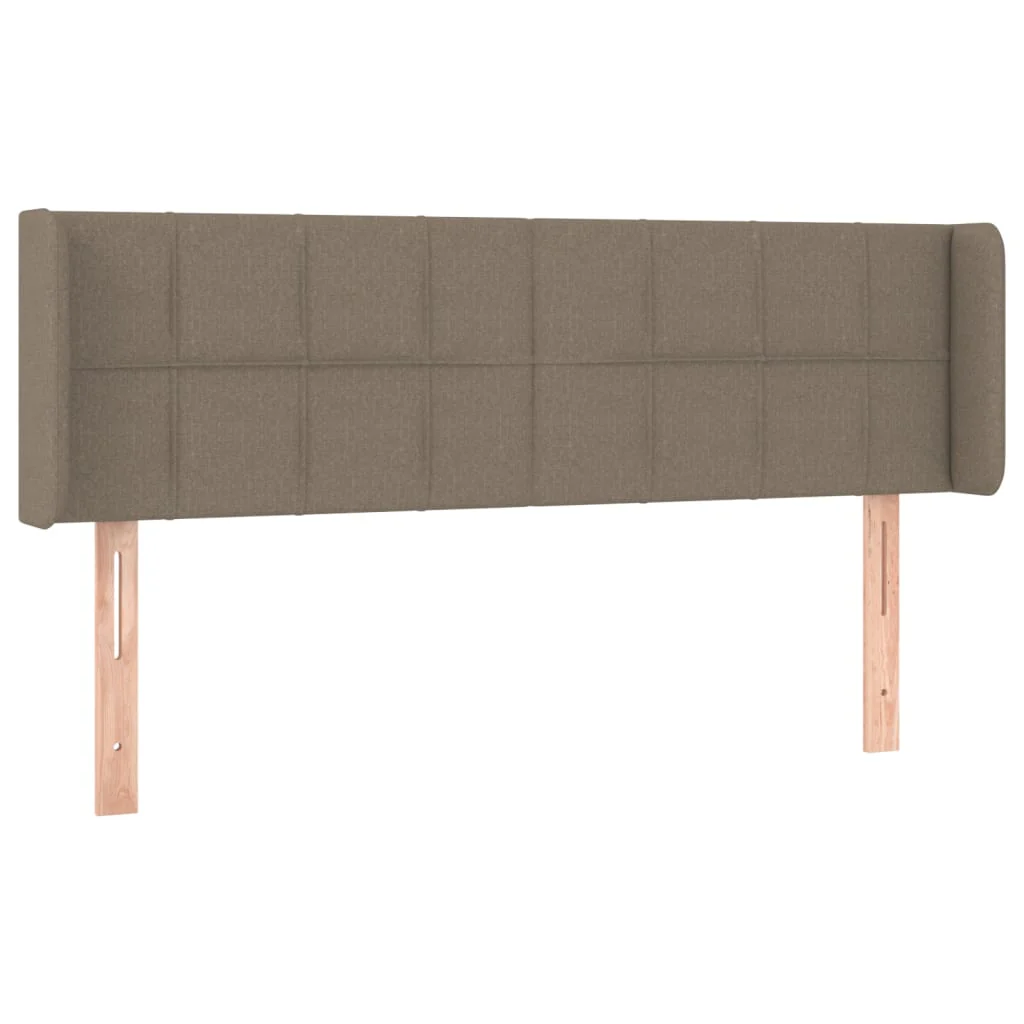 sengegavl med kanter 147x16x78/88 cm stof gråbrun - Image 2