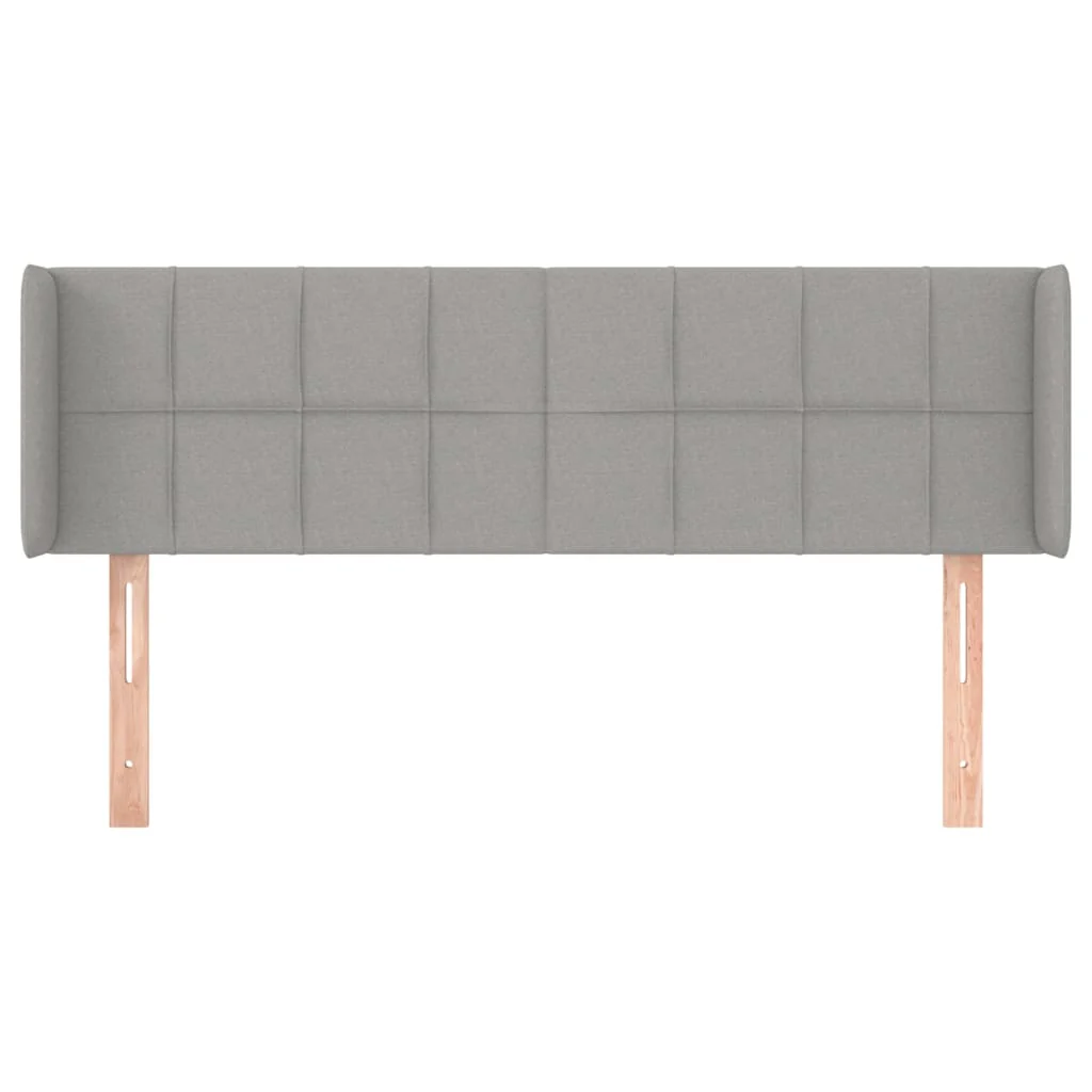 sengegavl med kanter 147x16x78/88 cm stof lysegrå - Image 3