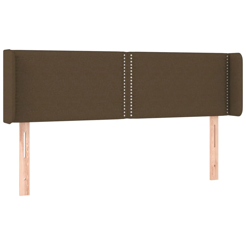 sengegavl med kanter 147x16x78/88 cm stof mørkebrun - Image 2