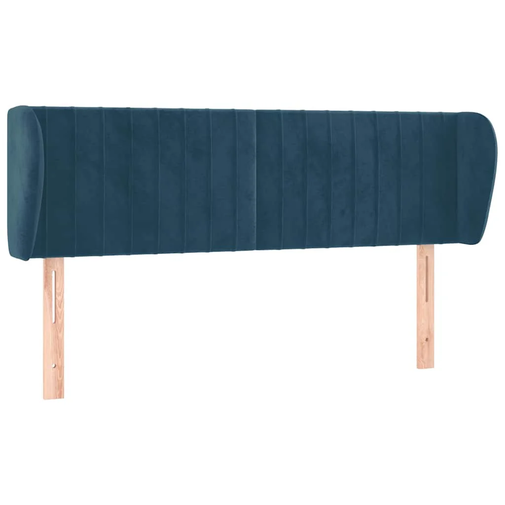 sengegavl med kanter 147x23x78/88 cm fløjl mørkeblå - Image 2