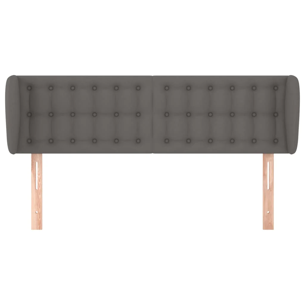 sengegavl med kanter 147x23x78/88 cm kunstlæder grå - Image 3
